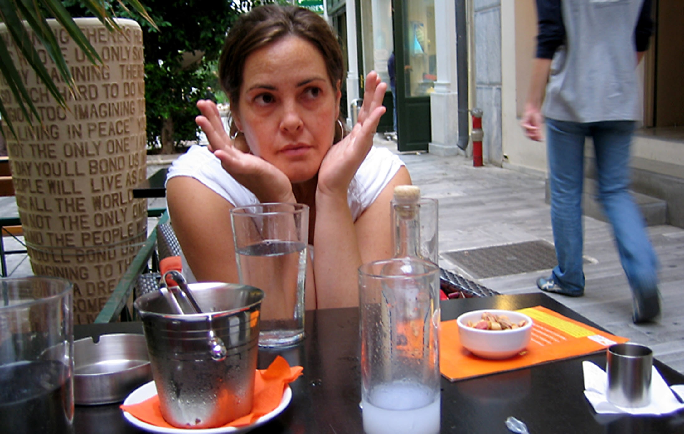 Maggie posing in cafe